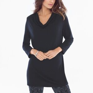 SOMA Loungewear Black Luxuriously Soft Black Cowl Neck Tunic Women's Size XS
